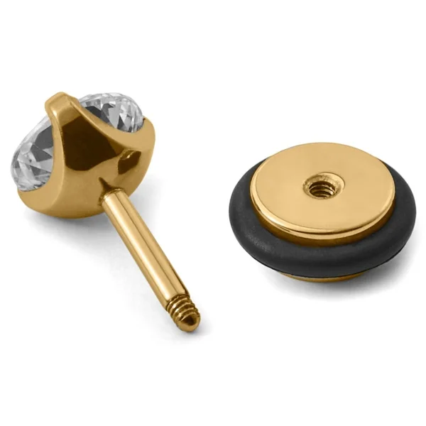 Lucleon Boucles D’oreille Floyd 6 Mm En Zircon Doré Paiement sécurisé 4