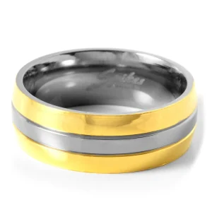 Fort Tempus Anneau En Titane Argenté / Doré Classique Promotio de vente 6