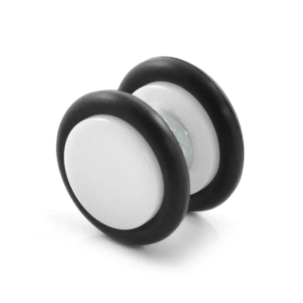 Fort Tempus Boucle D’oreille Magnétique Blanche & Caoutchouc 8 Mm Protections acheteurs 1