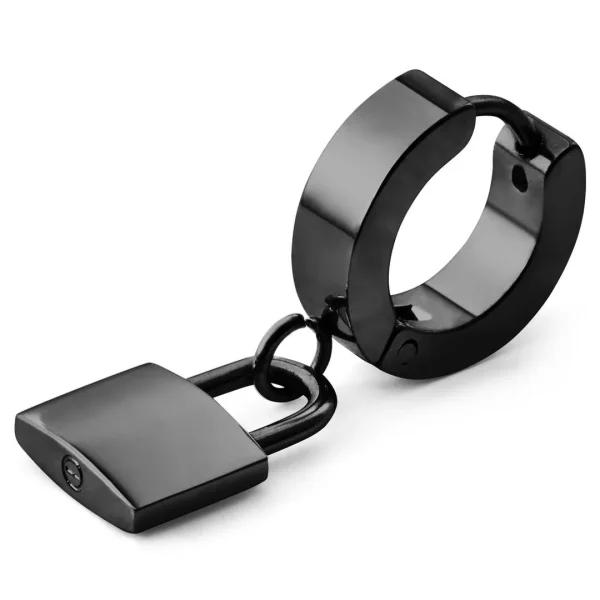 Otsu Boucle D’oreille Floyd Noir Avec Pendentif Cadenas boutique en france 1