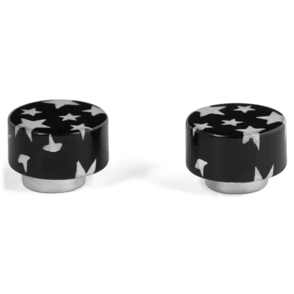magasin Fort Tempus Boucle D’oreille Magnétique Noire Décorée D’étoiles Blanches 3