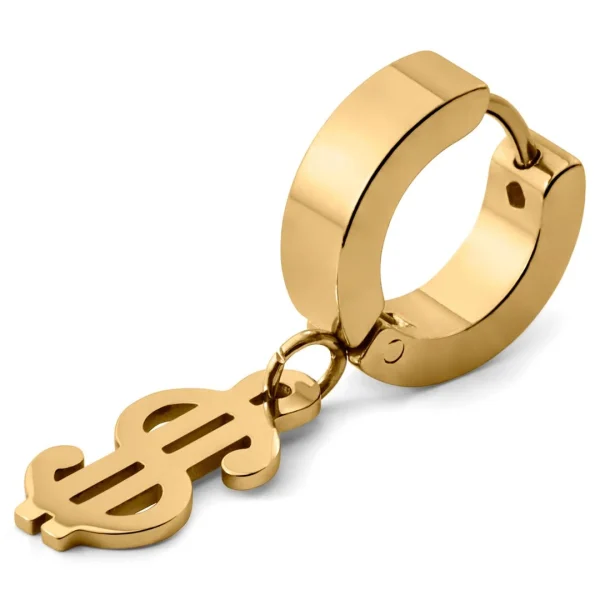 marque pas cher en ligne Otsu Boucle D’oreille Dorée Floyd à Pendentif Dollar 1