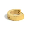 grande promotion Fort Tempus Boucle D’oreille Ronde En Métal Doré Bosselé 22