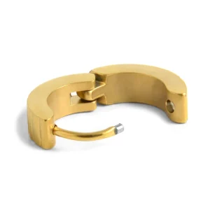 grande promotion Fort Tempus Boucle D’oreille Ronde En Métal Doré Bosselé 12