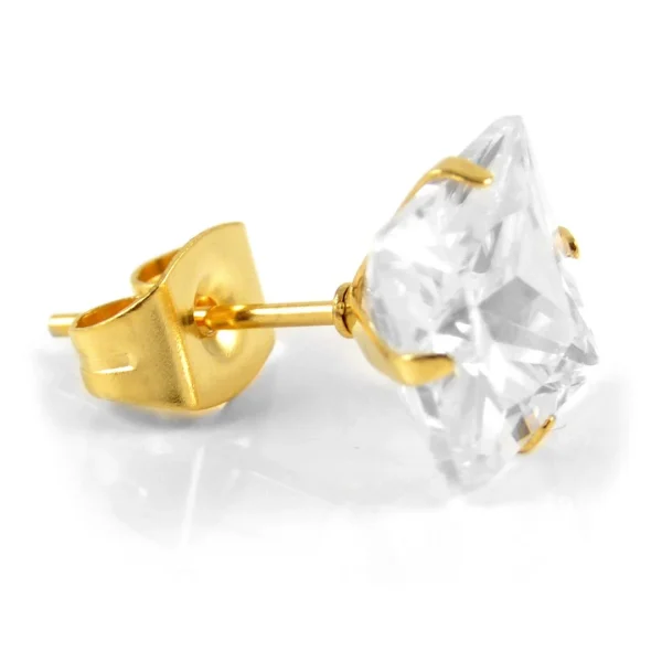 Lucleon Boucle D’oreille Dorée Zircone 8mm Dernières Nouveautés 4