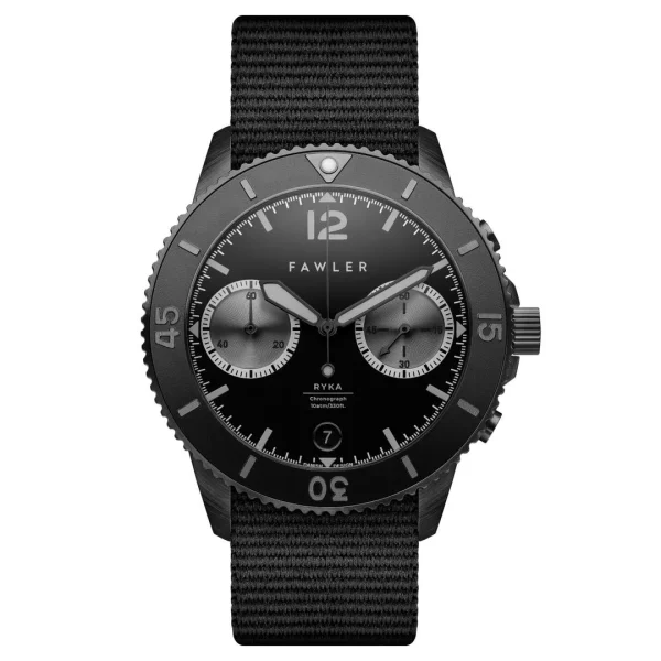 Fawler Ryka | Montre Militaire De Plongée Noire En Série Limitée économies garanties 1