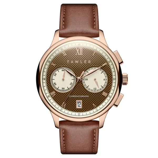 Fawler Cicero | Montre Chronographe Vintage Couleur Or Rose En Série Limitée grande surprise 1