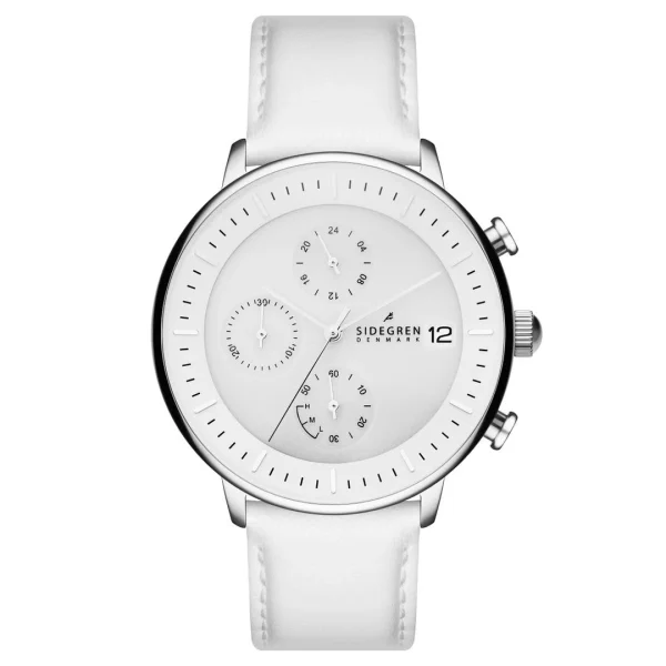 france en ligne Sidegren Solis | Montre Chronographe Blanche à énergie Solaire 1