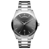 mode Fawler Eric | Montre En Acier Inoxydable Gris Et Argent Avec Affichage Du Jour Et De La Date 20
