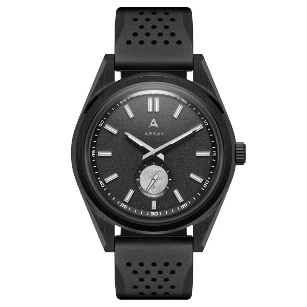 Arkai Mond | Montre Meteorite En Acier Inoxydable Noir marque pas cher 1
