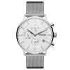 magasin en ligne france Lucleon Ternion | Montre à Double Fuseau Horaire En Acier Inoxydable Blanc Et Argenté 20