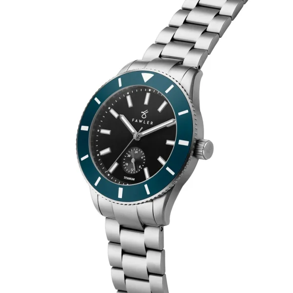 à prix imbattables Fawler Makalu | Montre De Plongée En Titane Brossé Avec Lunette Bleue 7