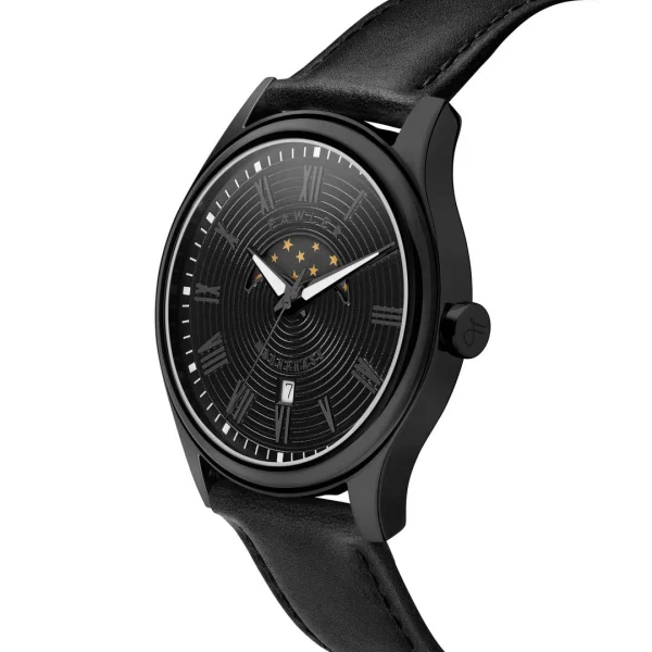 Fawler Imperator | Montre à Phases De Lune En Acier Inoxydable Noir grande qualité 4