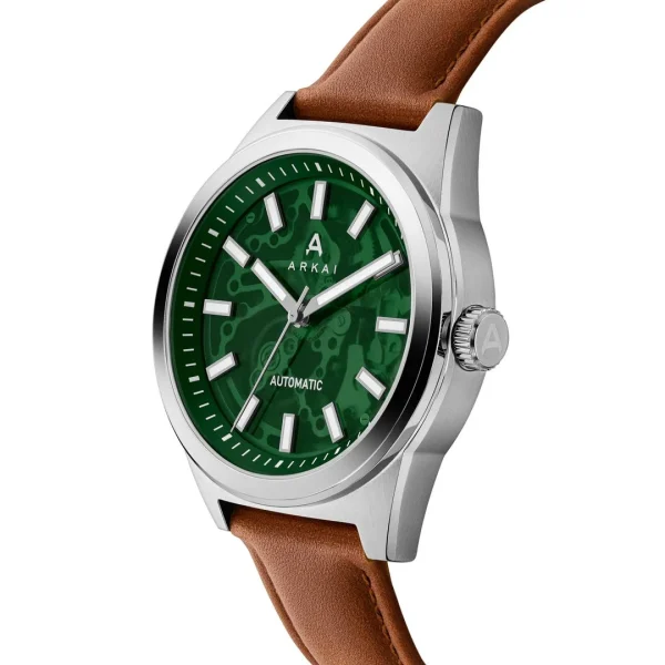 Arkai Caron | Montre Squelette Automatique En Acier Inoxydable Vert Et Argenté REMISE 4