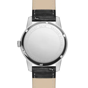 Fawler Dayton | Montre En Acier Inoxydable Argenté Avec Cadran Noir Texturé excellents soldes 14