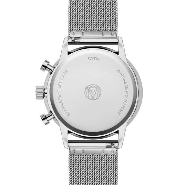 magasin en ligne france Lucleon Ternion | Montre à Double Fuseau Horaire En Acier Inoxydable Blanc Et Argenté 4