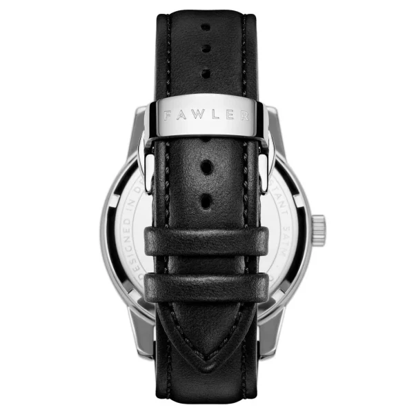 Fawler Dayton | Montre En Acier Inoxydable Argenté Avec Cadran Noir Texturé excellents soldes 6