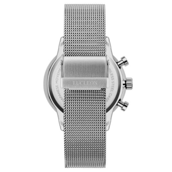 magasin en ligne france Lucleon Ternion | Montre à Double Fuseau Horaire En Acier Inoxydable Blanc Et Argenté 5