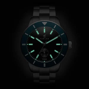 à prix imbattables Fawler Makalu | Montre De Plongée En Titane Brossé Avec Lunette Bleue 16