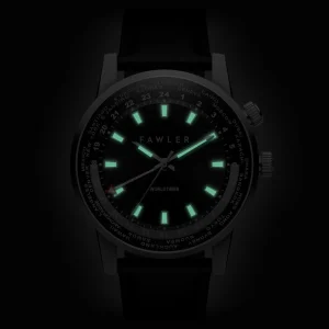 Fawler Gentium | Montre GMT à Heure Universelle En Acier Inoxydable Noir Officielle 10