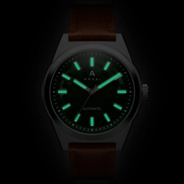 Arkai Caron | Montre Squelette Automatique En Acier Inoxydable Vert Et Argenté REMISE 3