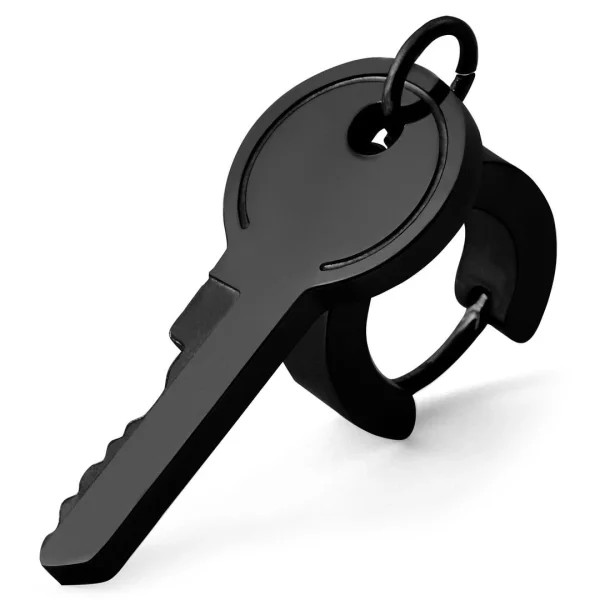 Otsu Boucle D’oreille Noire Floyd à Pendentif Clé soldes pas cher 4