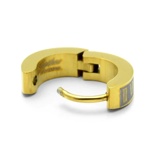 marques pas cher Fort Tempus Boucle D’oreille Chiffres Romains Couleur Or 4