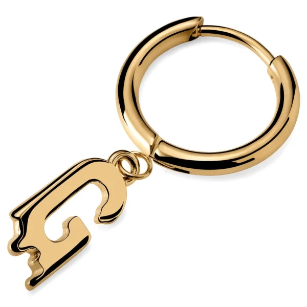 Retour gratuit en magasin. Otsu Fahrenheit | Boucle D’oreille Avec L’initiale G En Acier Doré 1