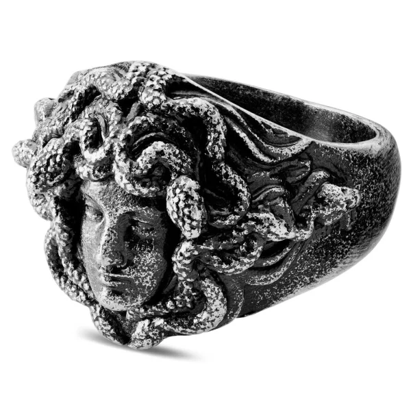 marque pas cher Lucleon Obelius | Chevalière Medusa En Métal Argenté Vintage 1