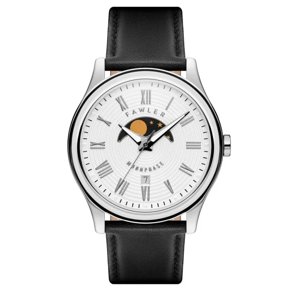 Fawler Imperator | Montre à Phases De Lune En Acier Inoxydable Argenté boutique en ligne france 1