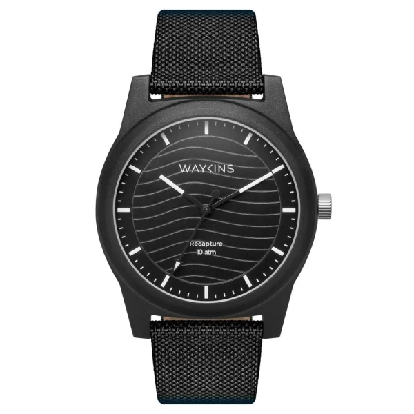 Waykins Recapture | Montre Noire En Matériaux Recyclés shopping pas cher 1