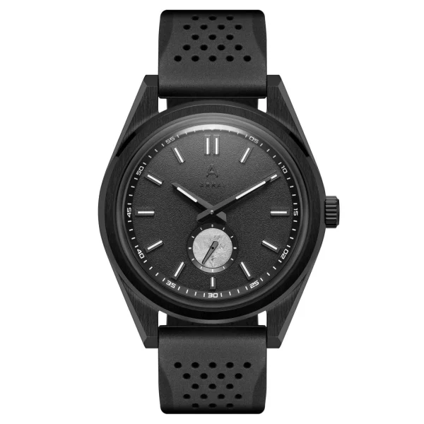 mode pas chere Arkai Mond | Montre Meteorite En Acier Inoxydable Noir – Série Limitée 1
