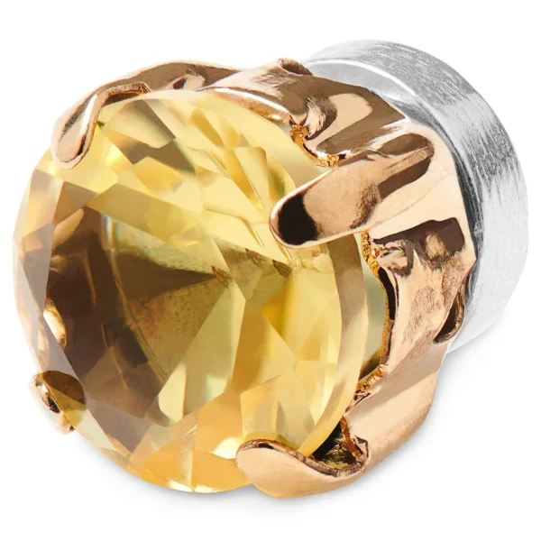 grand choix Lucleon Boucle D’oreille Magnétique Or Rose à Cristal Jaune 1