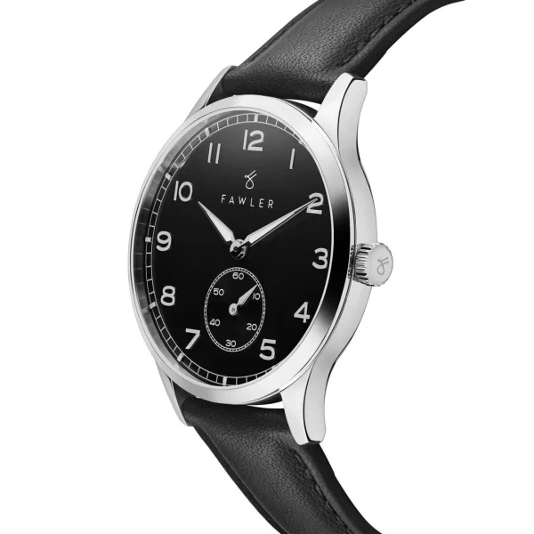 boutique pas cher Fawler Adrien | Montre En Acier Inoxydable Et émail Noir 4