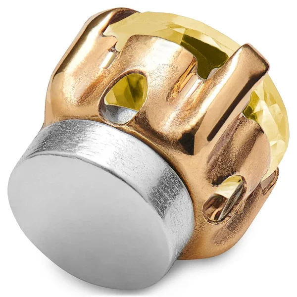 grand choix Lucleon Boucle D’oreille Magnétique Or Rose à Cristal Jaune 3