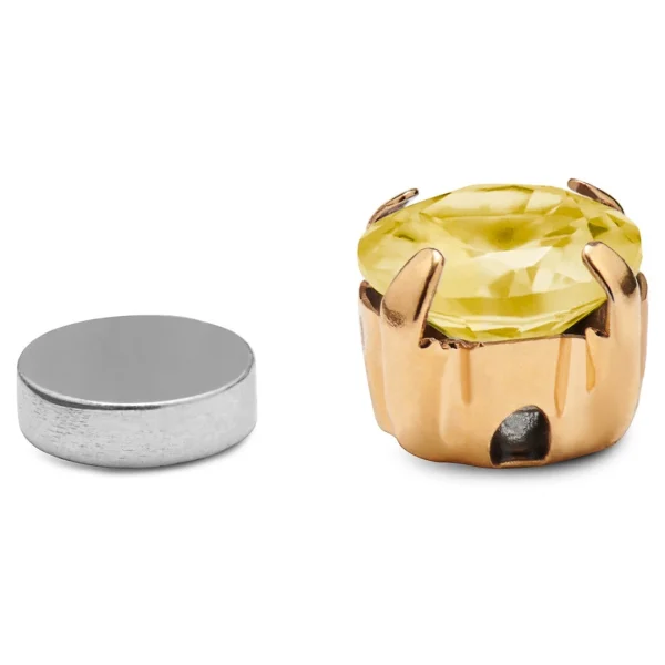 grand choix Lucleon Boucle D’oreille Magnétique Or Rose à Cristal Jaune 4