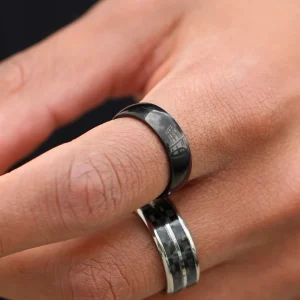 Boutique officielle Fort Tempus Anneau En Titane Noir “La Tradition” 16