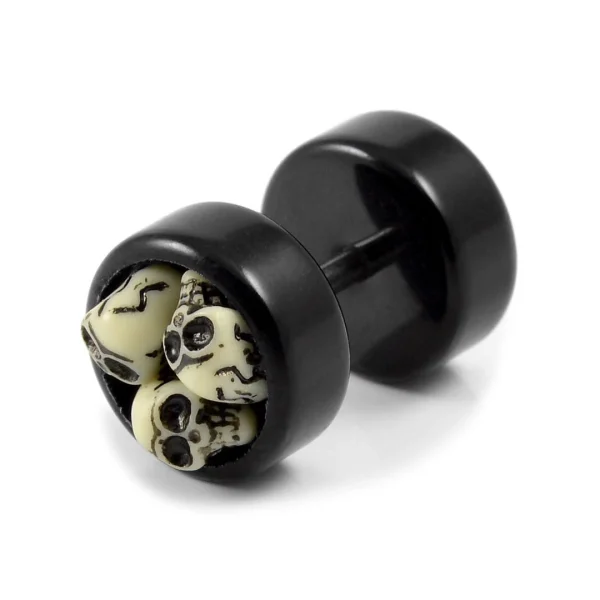 magasin paris Fort Tempus Clou D’oreille Triple Crâne 9mm 1