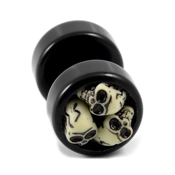 magasin paris Fort Tempus Clou D’oreille Triple Crâne 9mm 3