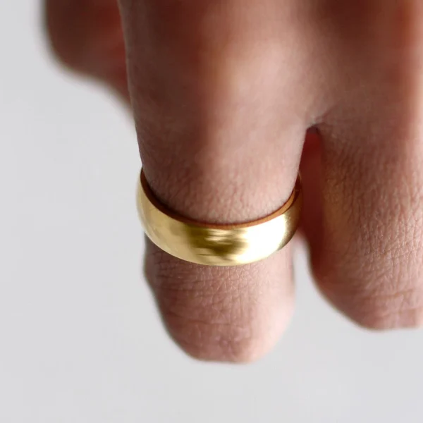 achat Fort Tempus Anneau En Titane Doré 6 Mm 4