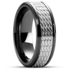 Meilleur Prix Garanti Lucleon Hyperan | Anneau Noir En Titane Avec Motif Ovale Argenté – 8 Mm 10