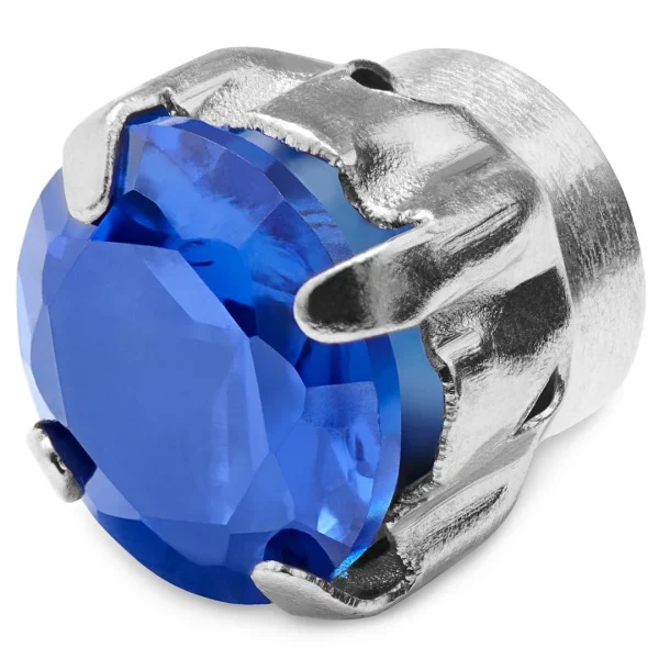 Vente Lucleon Boucle D’oreille Magnétique à Cristal Bleu 1