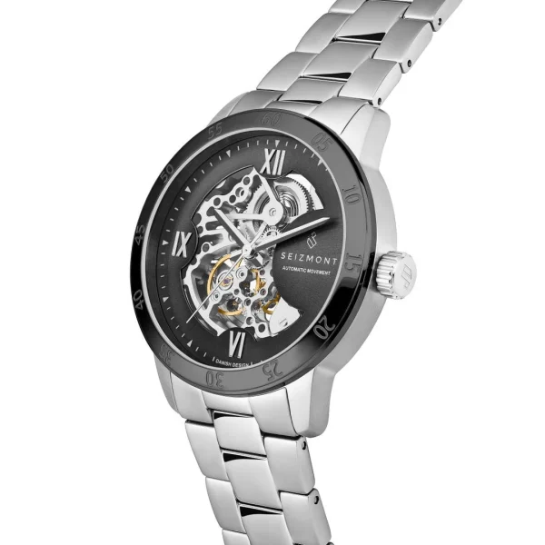 soldes ligne Seizmont Dante II | Montre Squelette Couleur Noir Et Argent 5