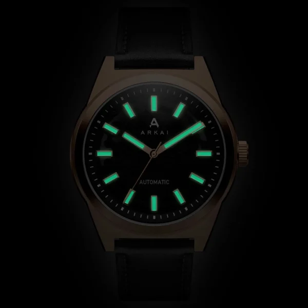 luxe soldes Arkai Caron | Montre Squelette Automatique En Acier Noir Et Or Rose 3
