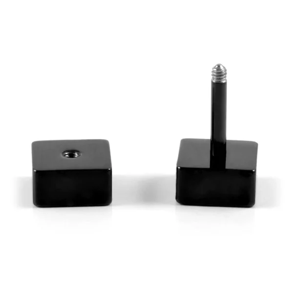Lucleon Boucle D’oreille Noire Forme Stud Carré Livraison rapide 4