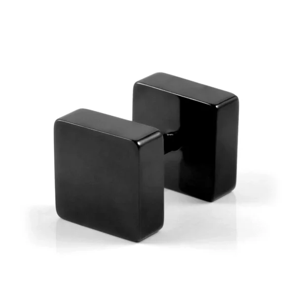 Lucleon Boucle D’oreille Noire Forme Plug 8mm Livraison gratuite 1