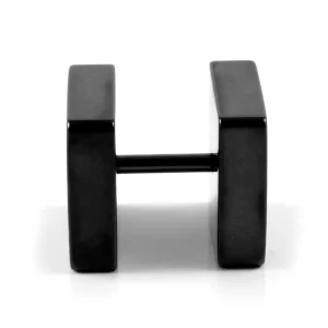 De Qualité Lucleon Boucle D’oreille Noire Forme Stud Carré 10mm 8