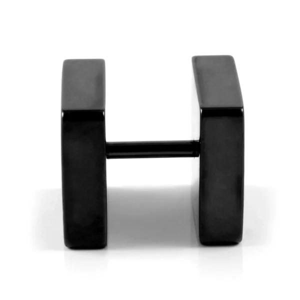 De Qualité Lucleon Boucle D’oreille Noire Forme Stud Carré 10mm 3