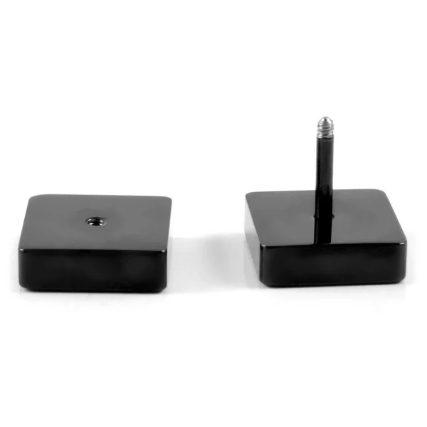 De Qualité Lucleon Boucle D’oreille Noire Forme Stud Carré 10mm 4