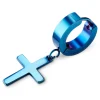 Lucleon Boucle D’oreille Créole Bleue à Pendentif Croix soldes ligne 13